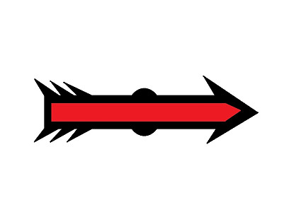 Arrota arrow, coloured red for rear of car