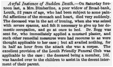 Death of Mrs Dimberline