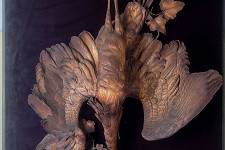 Heron with bulrush and ivy