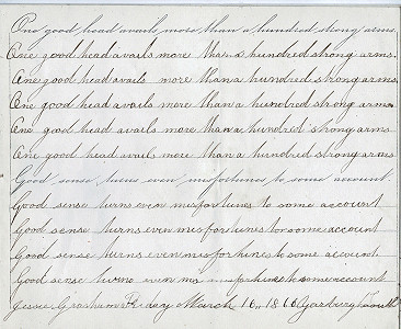 One page of the copybook