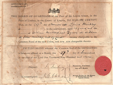 Certificate of Chargeability