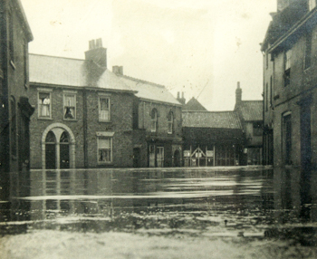 Flooded streets in Louth