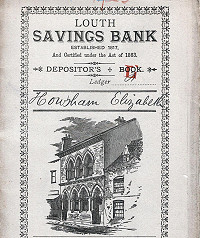 Bank book showing 1860 building in Eastgate