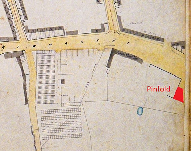 Louth's pinfold, shown in red