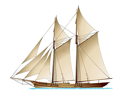Drawing of a schooner