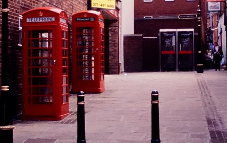 Phone boxes, 1991. Photo H Jackson