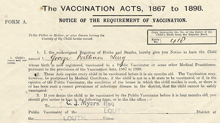 Beginning of vaccination document