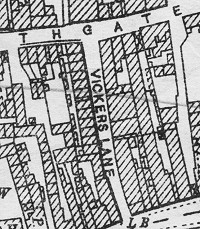 Map showing houses in Vickers Lane